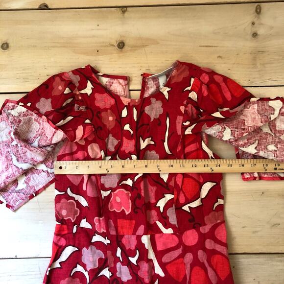 Rhode x Target NWT Women's Large Zinnia Floral Print Bell Sleeve Midi Dress 8 - Picture 11 of 13